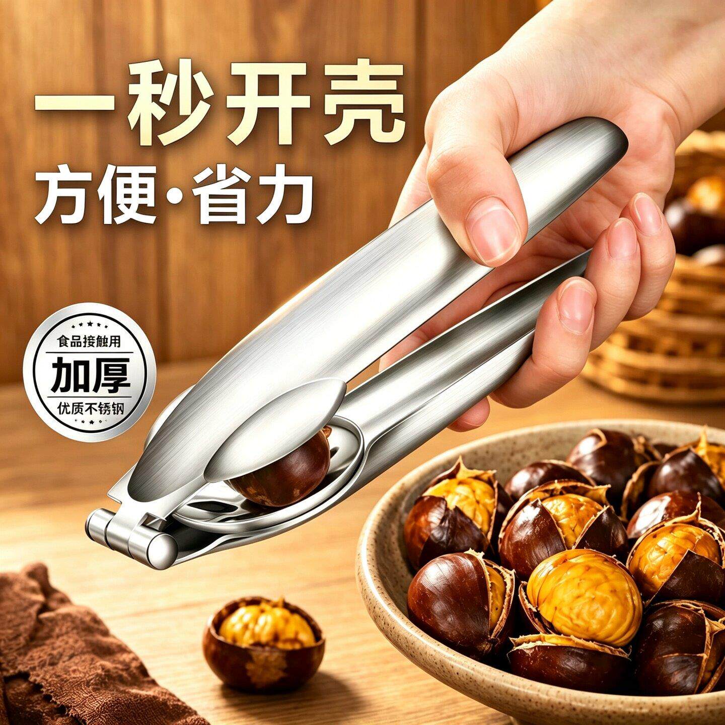 剥板栗神器不锈钢板栗开口器十字开板栗神器栗子开口器切外壳板栗