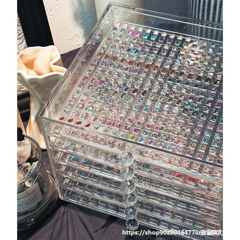 子别墅新款亚克力收纳现货华子美甲钻小饰品抽屉整理收纳美甲店