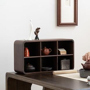 胡桃木茶实具架子置物架型小桌面墙阁上多宝中EEA式架木收纳多宝