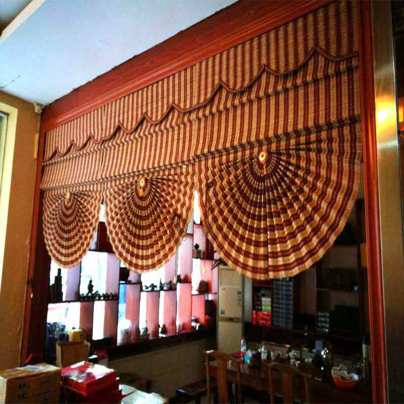 中式竹帘卷帘隔断遮阳窗帘卷拉扇形帘办公茶室酒店升降饭店半圆帘,居家布艺,卷帘,淘宝优惠券,粉丝福利购,淘宝优惠卷