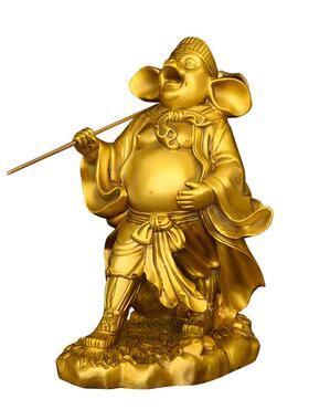 黄铜天蓬元帅猪八戒铜像摆件供奉天蓬元帅神像铜纯家居生肖猪装饰