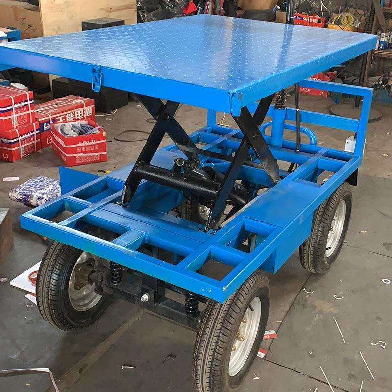 四轮升降平板车 电动搬运车 车间仓库周转车 电动运输车 操作简单