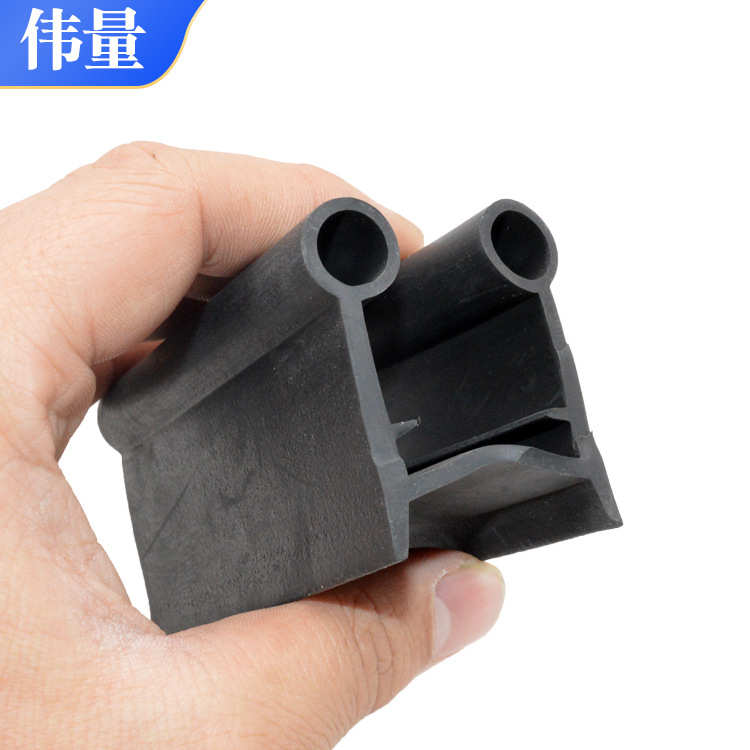 三元乙丙冷库平开门密封条双孔U型保温半埋门胶条仓库门底密封条