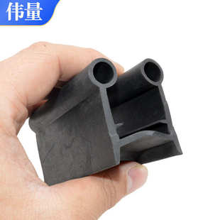 三元乙丙冷库平开门密封条双孔U型保温半埋门胶条仓库门底密封条