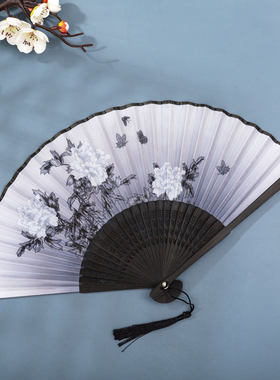 扇子舞蹈扇古风专用夏季广场舞女童中国风扇子宫扇折扇加厚跳舞