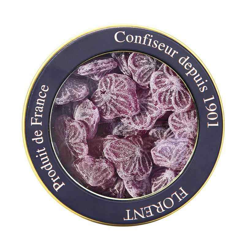 包邮 法国进口零食礼物盒 糖果 Florent费罗伦 紫罗兰水果糖200g