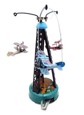 MM264铁皮双翼旋转飞机怀旧主题个性摆件创意礼品铁皮工艺品