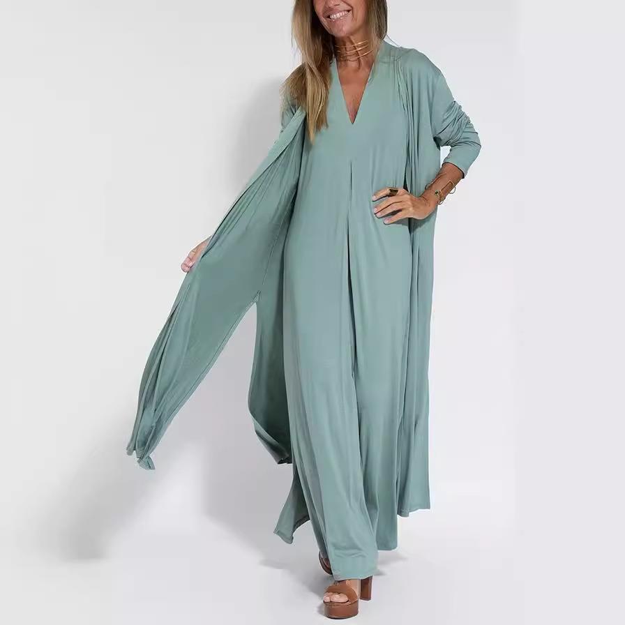 suit jacket cardigan dress V-neck pullover color solid