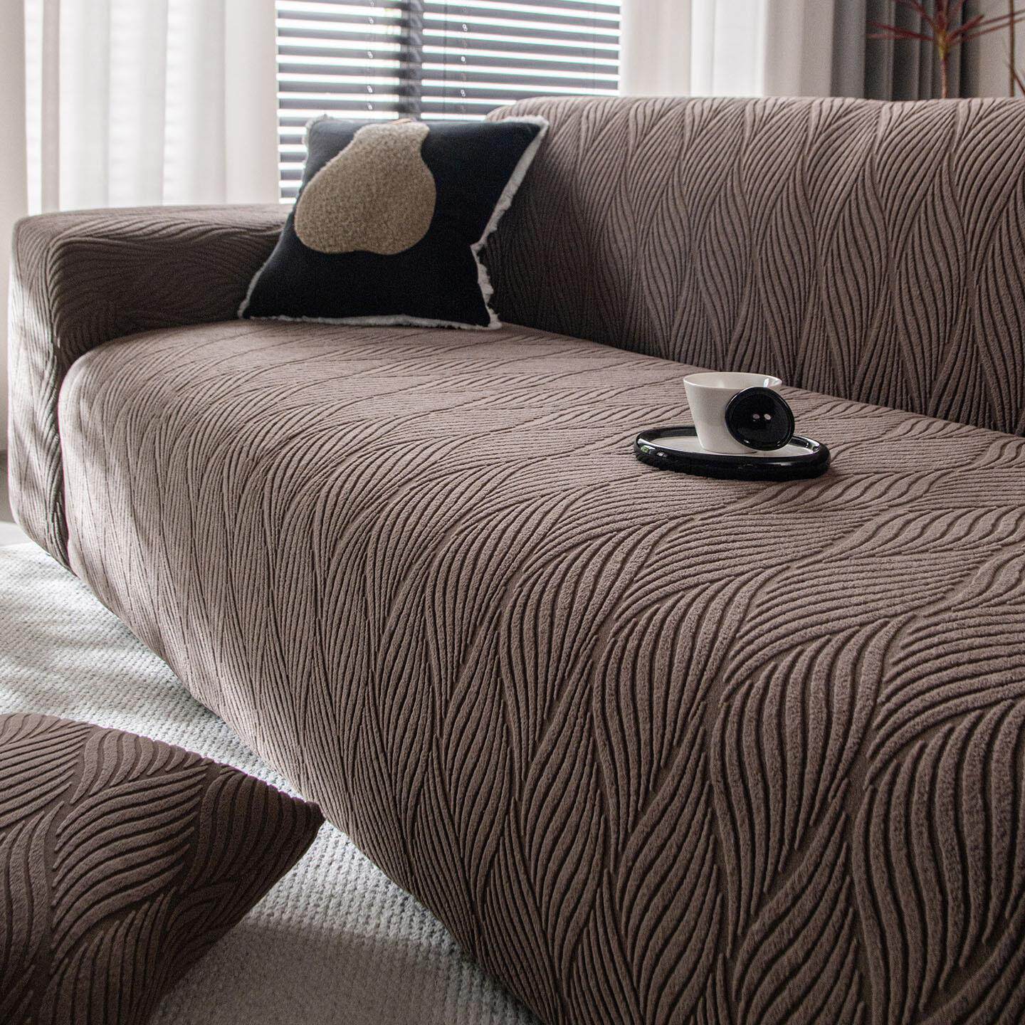 简约风格提花绒沙发套2026新款四季通用全包盖布防滑沙发罩套跨境