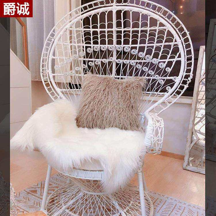 个性设计户外庭院铁艺编藤孔雀椅东南亚风格编藤藤椅pe藤孔雀椅