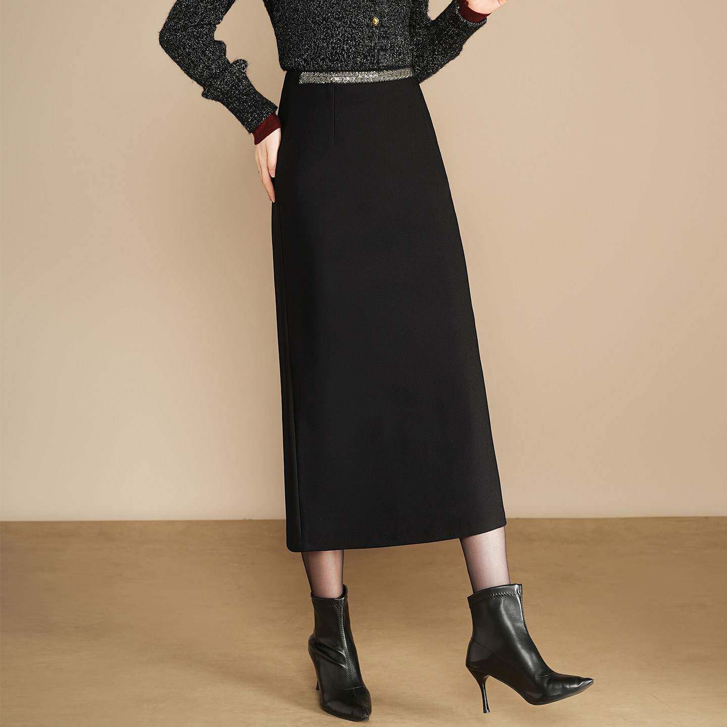 高腰西装职业半身裙女2025气质高级感直筒包臀裙春秋中长款一步裙