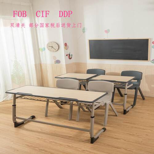 直销单双人桌椅辅导培训学校加厚防火板桌子中小学生学习课桌