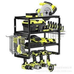 重型电动工具架车库工具储物架铁艺可折叠手电钻整理收纳架 壁挂式