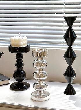 法式轻奢简约客厅装饰摆件家居黑色高级感办公室电视柜酒柜子摆设