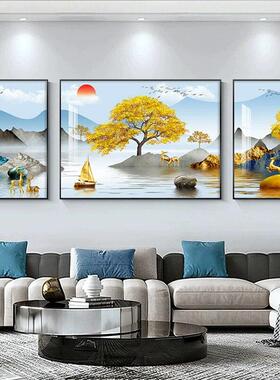 客厅装饰画轻奢高级感2024新款客厅装饰画山水画挂画大气高端沙发