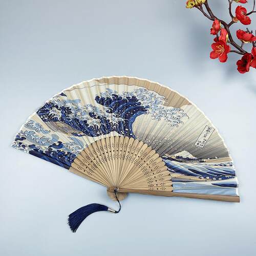 日式小折扇女式夏季覆古手提折叠旗袍舞蹈走秀扇