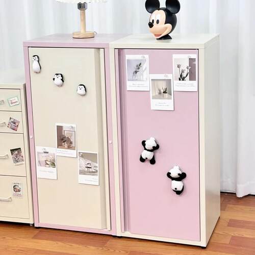 多巴胺铁皮收纳柜子家用客厅茶吧几奶油风小柜子卧室马卡龙床头柜