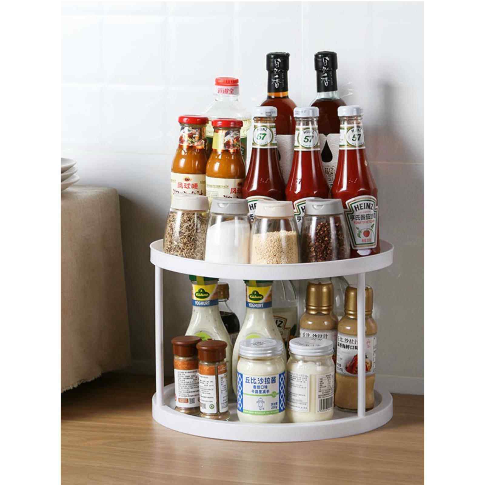 创意双层旋转储物架多功能厨房用品调味盒调味酱油瓶架家用储物盒,厨房/烹饪用具,调料置物架,淘宝优惠券,粉丝福利购,淘宝优惠卷