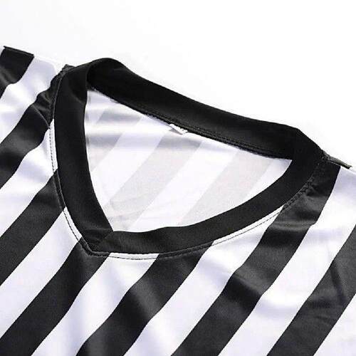 Court Uniform Striped Shape Short Sleeve V-neck Referee