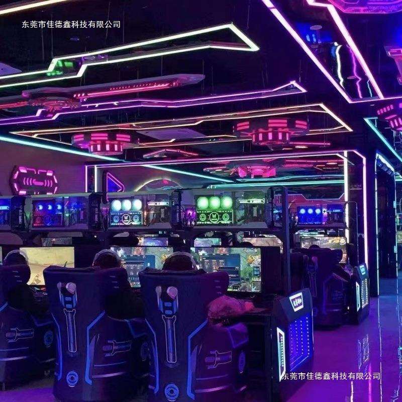 电竞房酒店网吧电脑桌联排网咖沙发竞技桌子网红上置风冷机箱一体
