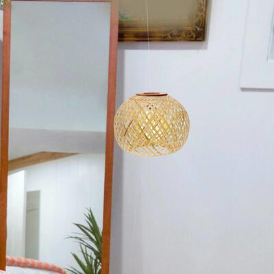 Woven Bamboo Lamp Shade Lamp Rustic Style Woven Lamp Pendant