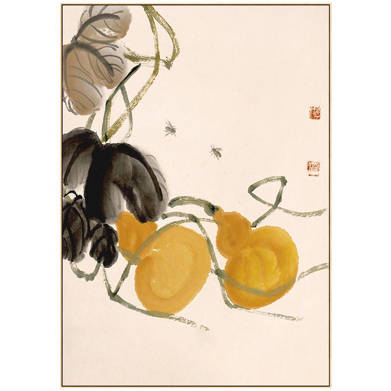 新中式装饰画齐白石客厅沙发背景墙壁画寓意好的玄关茶室餐厅挂画