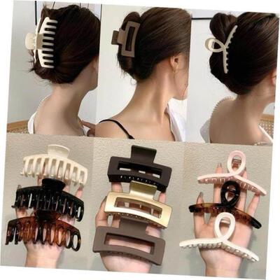 发夹Hot Sale Solid Color Claw Clip Large Barrette Crab Hair1