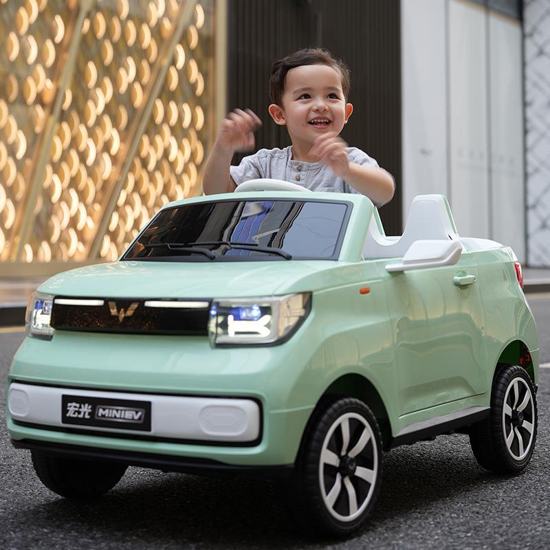 高档五菱M带I控NI儿童电动车四轮宝宝遥孩男女小子玩具汽车可坐人