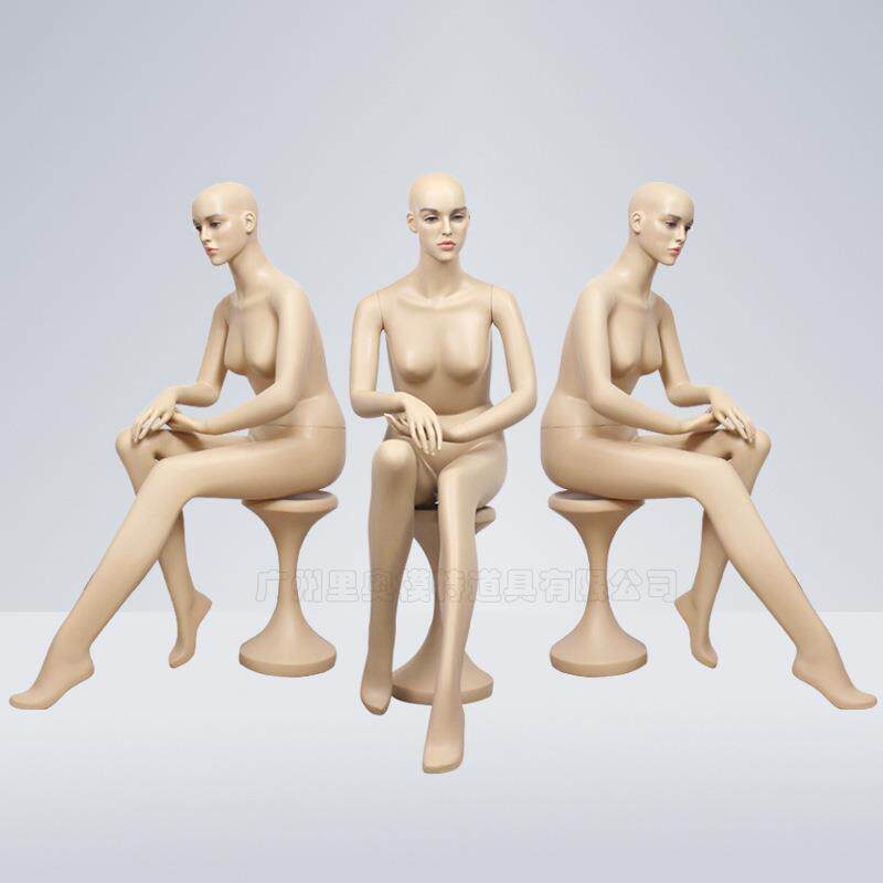 新款直销2026新款带凳子玻璃钢女座模 坐姿模特橱窗道具人体架子