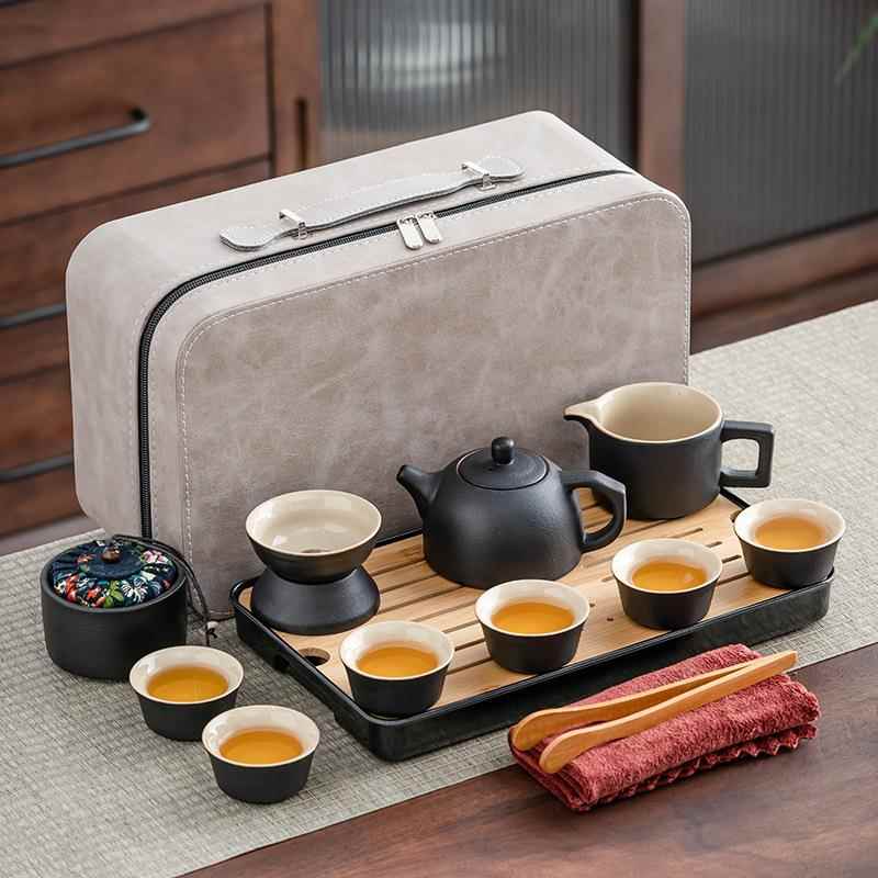 日式便携功夫旅行茶具户外露营银行送客户房地产商务酒店礼品套装