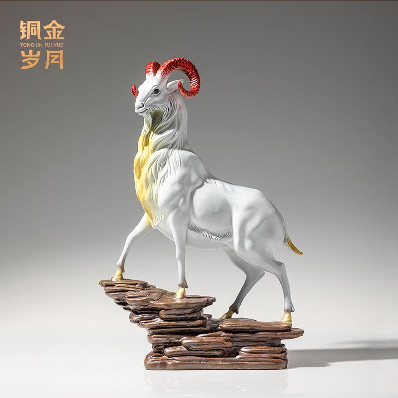 领头羊黄铜摆件公司开业乔迁周年庆典员工纪念礼品彩铜器