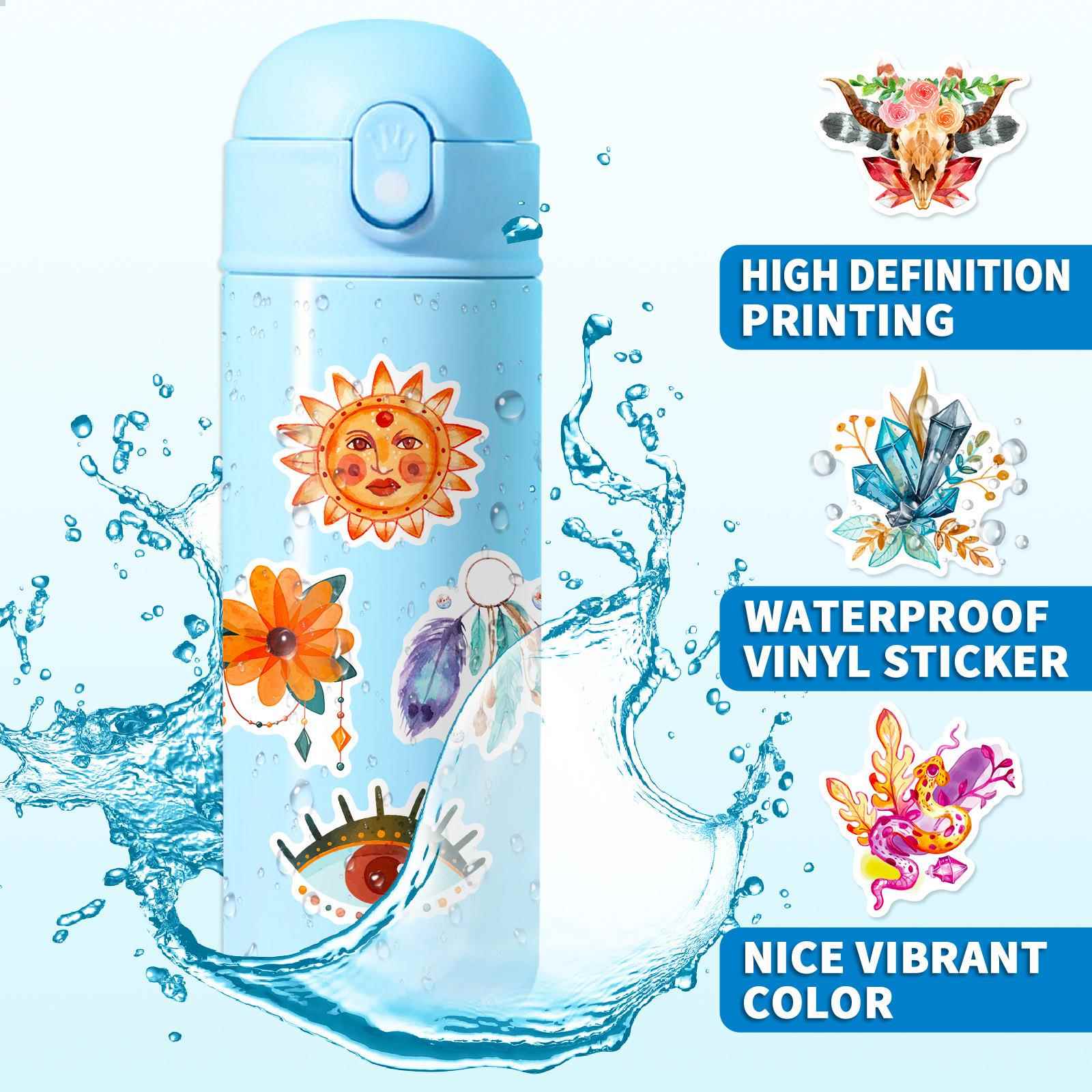 50张自创不侵权波西米亚涂鸦贴纸笔记本汽车门跨境亚马逊贴画手帐