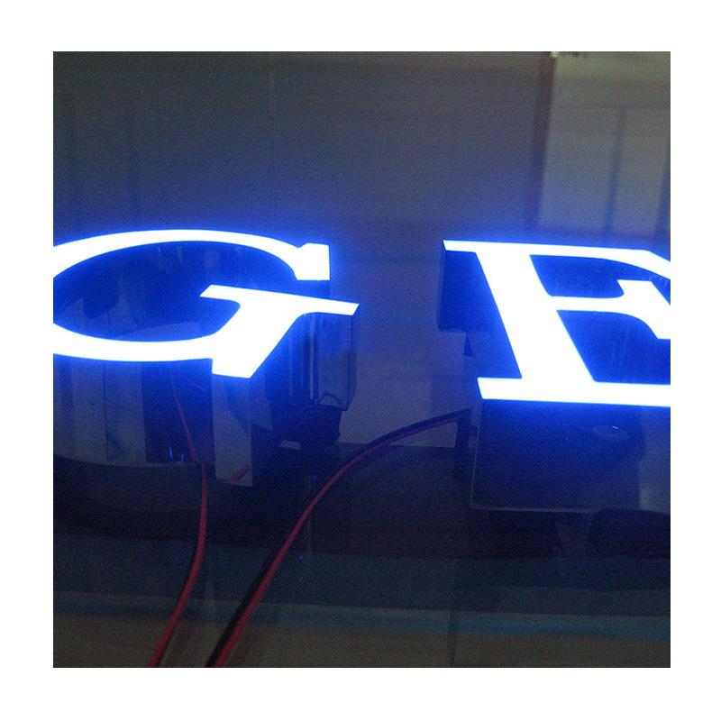 LED不锈钢发光字制作背发光字树脂点阵发光字不锈钢包边迷你字