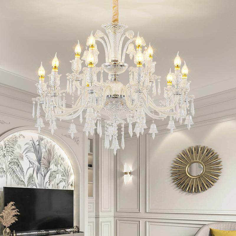 法式轻奢水晶吊灯简欧吧台灯宫廷复古客厅吊灯餐厅灯主卧室水晶灯
