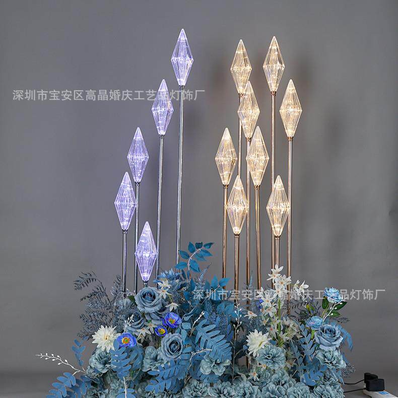 婚礼路引8头菱形钻石路引灯摆件舞台场景布置道具装饰婚庆道具