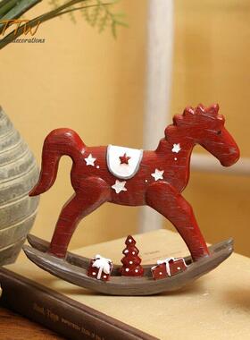 童话五角星红色摇马卡通树脂家居饰品装饰品摆件店铺橱窗道具礼物