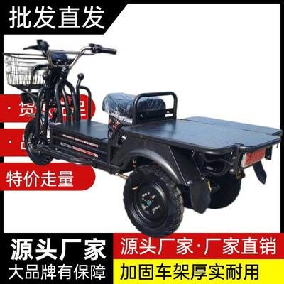 新款载重王电动三轮车载货快餐拉客快递爬坡王家用送货车
