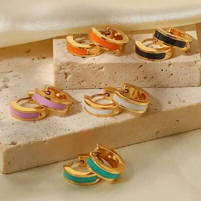 Fashionable And Simple Round Earrings For Women Colorful Sta