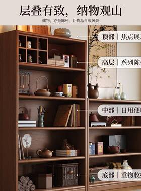 博古架实木收中CA96式柜置物具架客厅茶叶纳茶柜展示柜子多宝阁茶