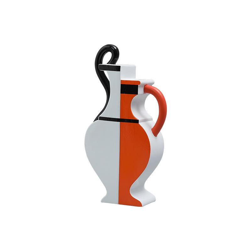 博西家居后现代釉面彩绘双耳陶瓷花瓶摆件创意家居玄关客厅花器