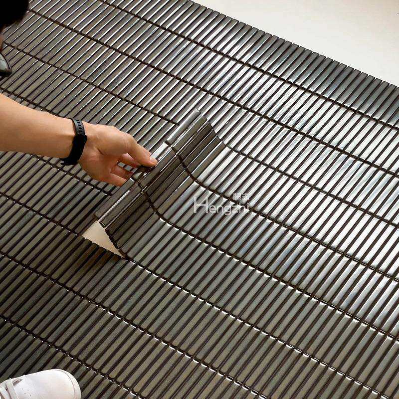 细长条窑变马赛克蓝绿色结晶窑变瓷砖吧台圆柱阳台条形手指墙砖