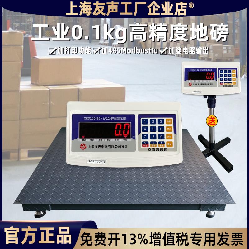上海友声电子地磅秤1吨0.1kg地磅称500kg0.05kg高精度工业地磅称