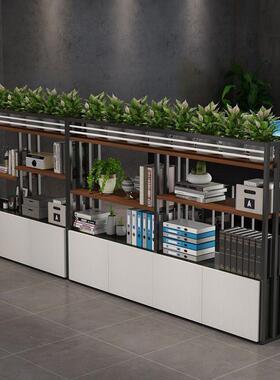 公司屏风柜办室隔断柜铁艺餐厅绿隔断装饰ADI多层书花架工业公风