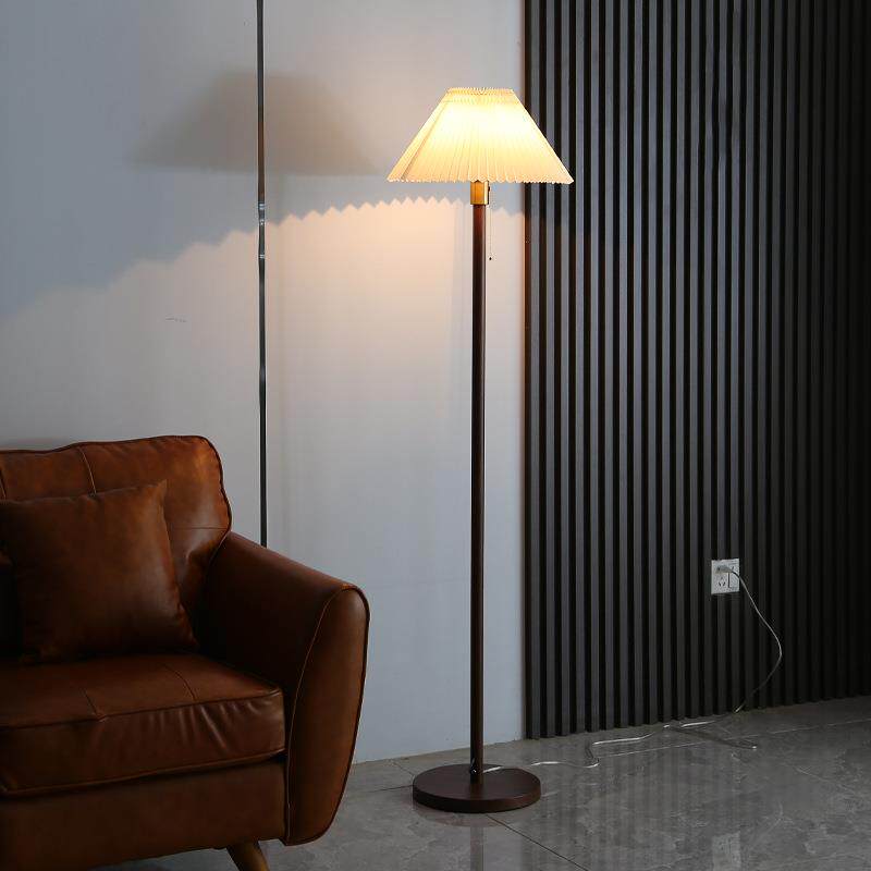 简约立式百褶台灯客厅沙发卧室床头喂奶落地灯调光可三色光可调光