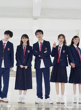 高中生秋季西装套装中学生西服校服英伦学院风班服大合唱演出服