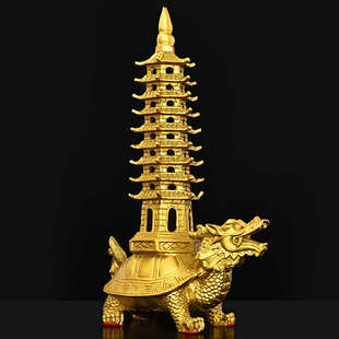 纯铜龙龟塔摆件 铜龙龟 文昌塔家居饰品工艺礼品摆件大小号