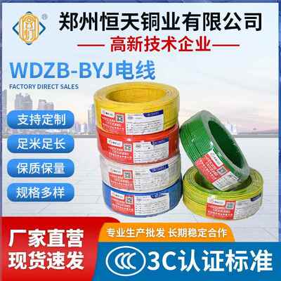 彩色纯铜芯绝缘电缆线城市用电WDZB-BYJ电线家装用电绝缘电线