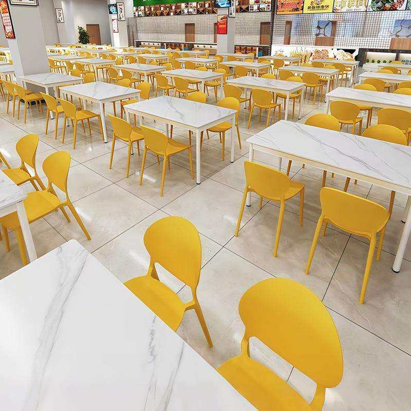餐厅4人6人餐桌椅组合家用商用餐厅饭店食堂学校工厂员工方桌椅子