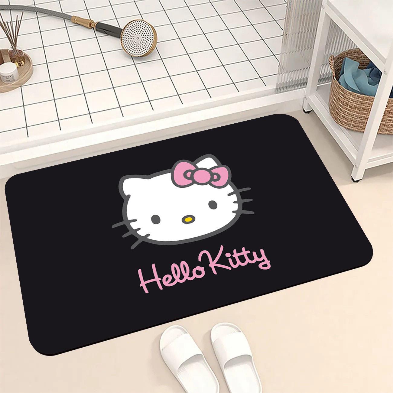 helloKitty猫浴室吸水地垫卧室门口软矽藻泥地垫家用防滑装饰地毯