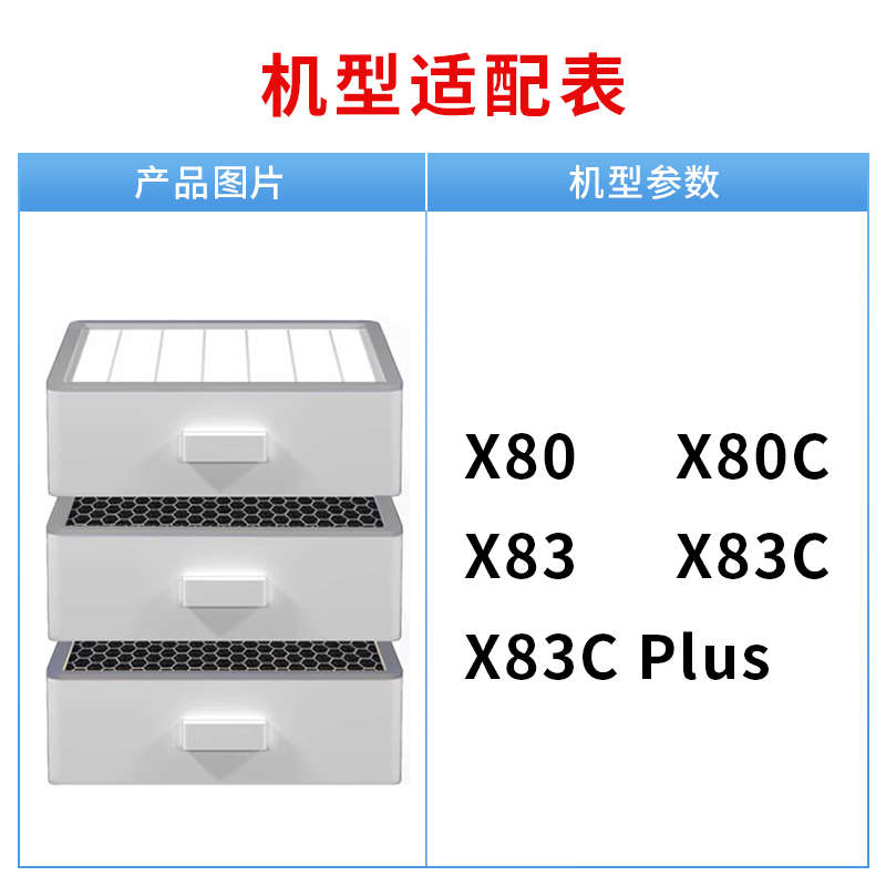 适用352空气净化器过滤网X80 X80C X83高效重碳型除甲醛异味滤芯